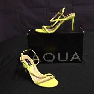 Aqua Women's Ron High-Heel Sandals Yellow 6.5